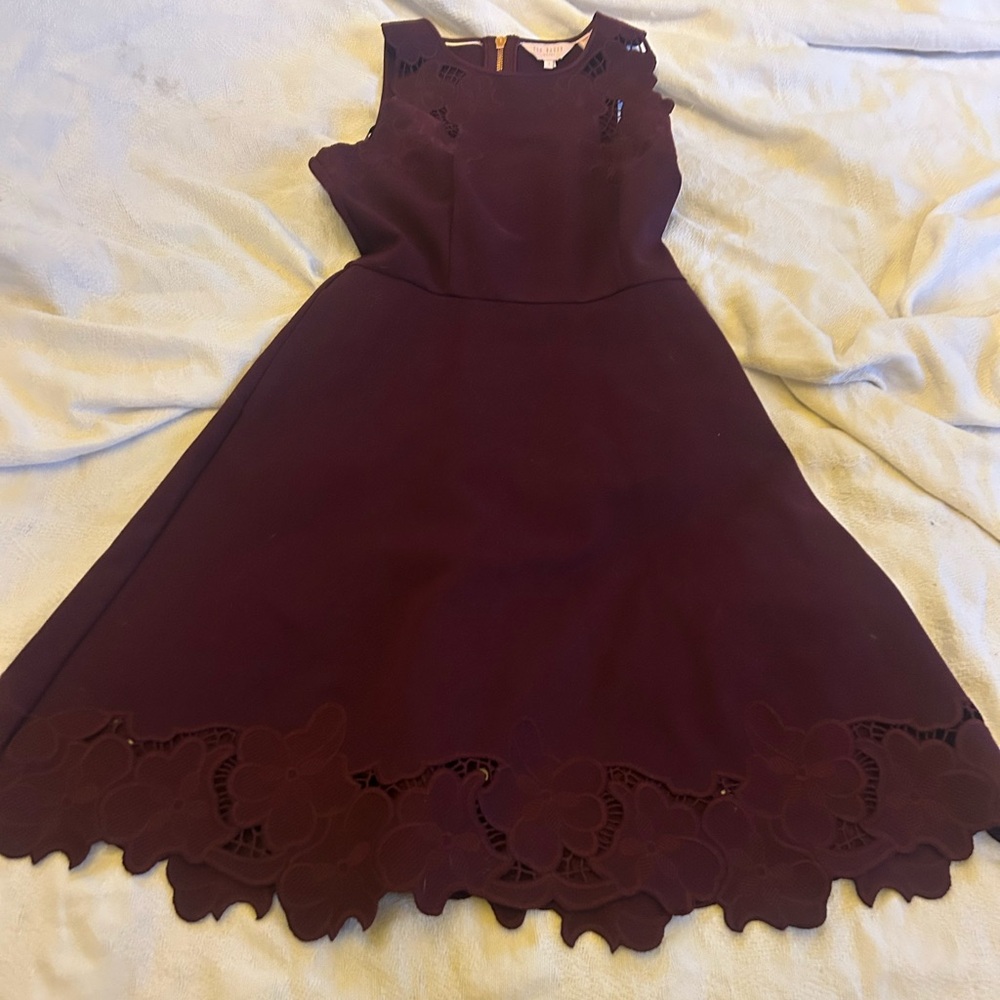 Ted Baker London maroon sleeveless dress. Size 1